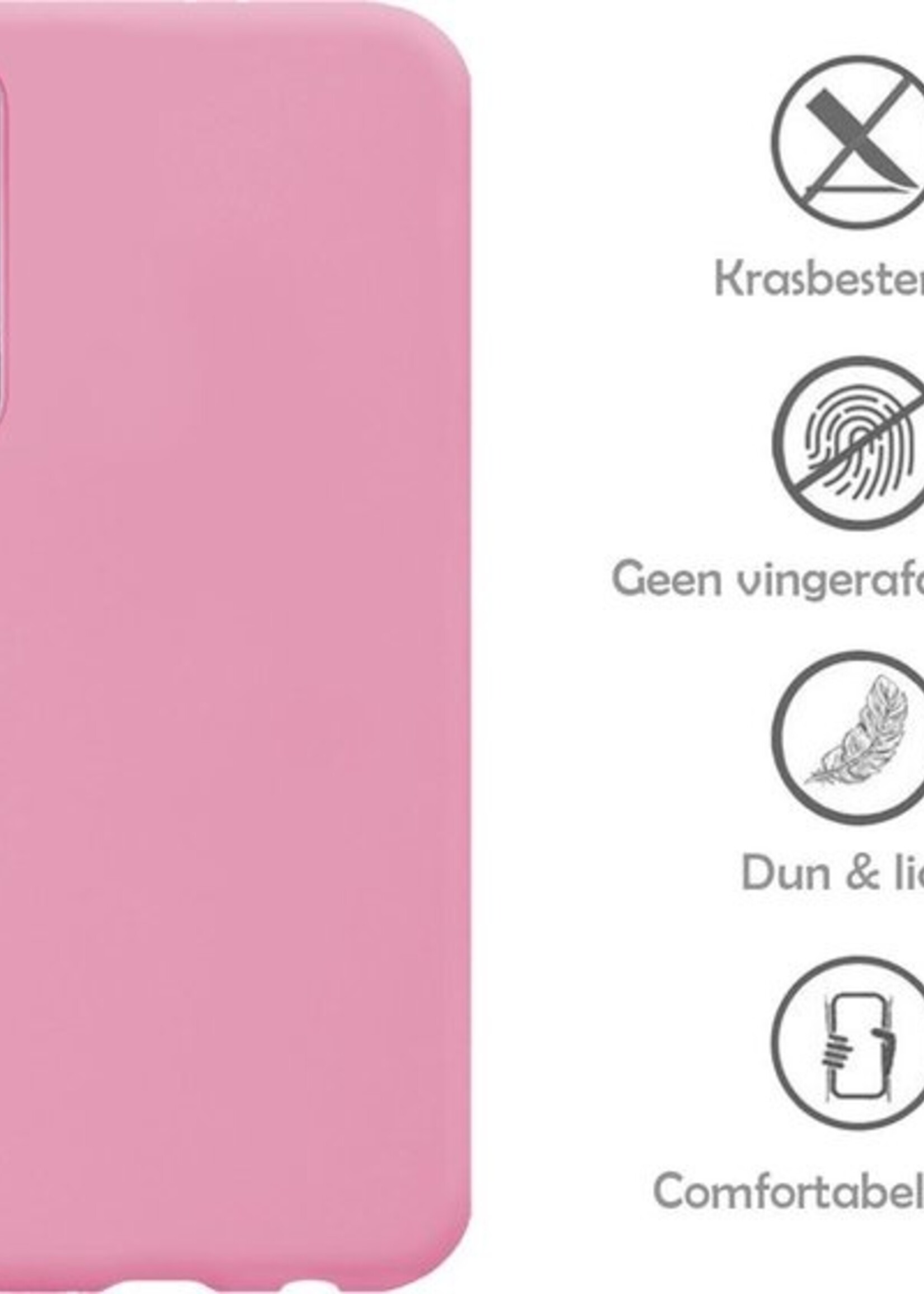 LUQ Hoesje Geschikt voor Samsung Galaxy A50 Hoesje Siliconen Case - Hoes Geschikt voor Samsung A50 Hoes Siliconen - Roze