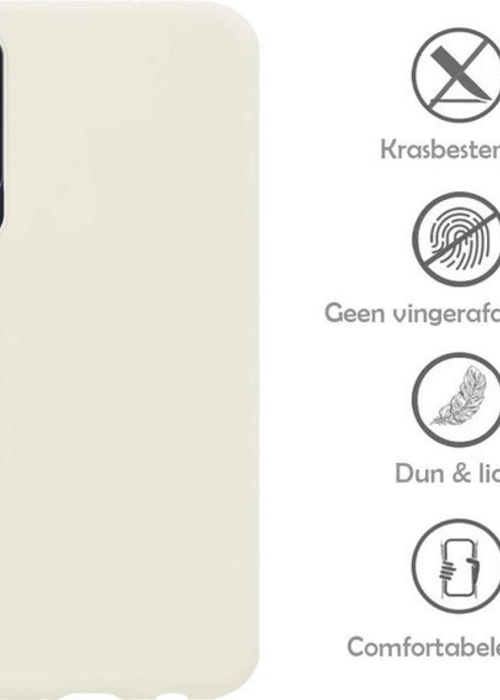 LUQ Hoesje Geschikt voor Samsung Galaxy A50 Hoesje Siliconen Case - Hoes Geschikt voor Samsung A50 Hoes Siliconen - Wit