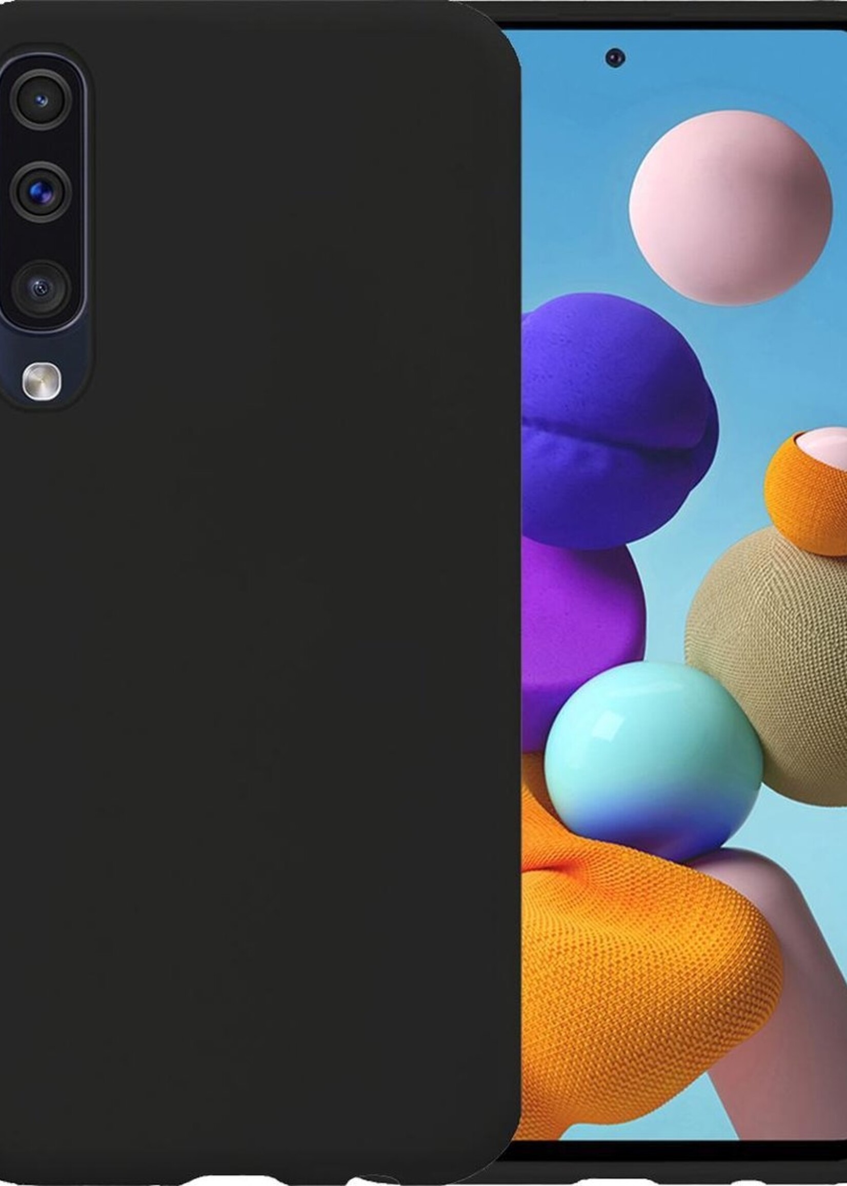 LUQ Hoesje Geschikt voor Samsung Galaxy A50 Hoesje Siliconen Case - Hoes Geschikt voor Samsung A50 Hoes Siliconen - Zwart
