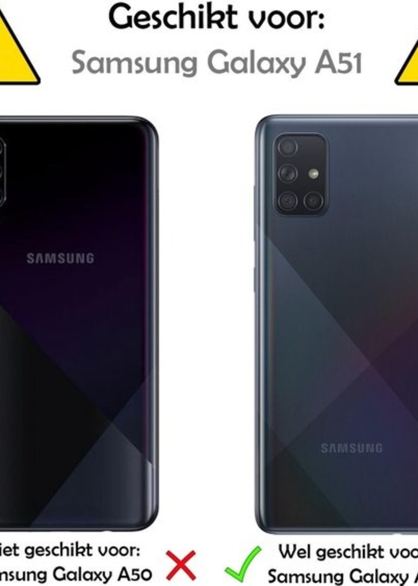 LUQ Hoesje Geschikt voor Samsung A51 Hoesje Siliconen Case - Hoes Geschikt voor Samsung Galaxy A51 Hoes Siliconen - Roze