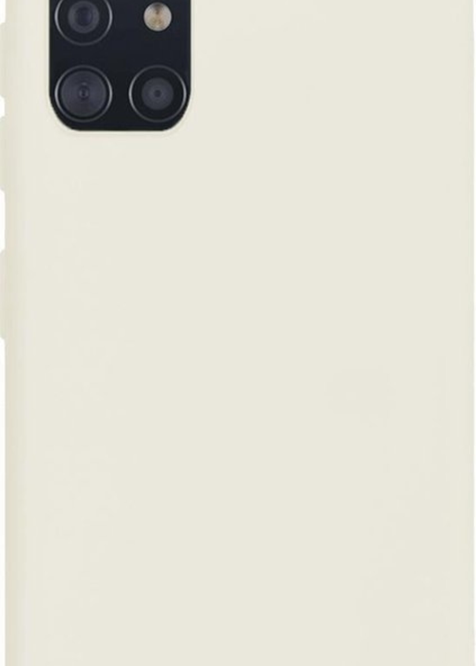 LUQ Hoesje Geschikt voor Samsung A51 Hoesje Siliconen Case - Hoes Geschikt voor Samsung Galaxy A51 Hoes Siliconen - Wit