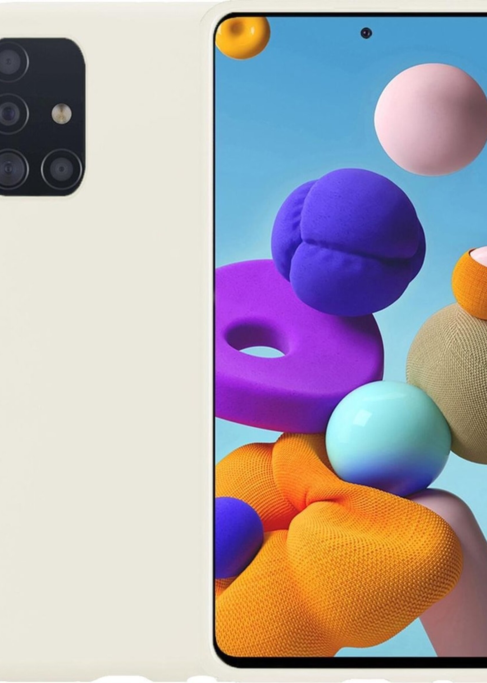 LUQ Hoesje Geschikt voor Samsung A71 Hoesje Siliconen Case - Hoes Geschikt voor Samsung Galaxy A71 Hoes Siliconen - Wit