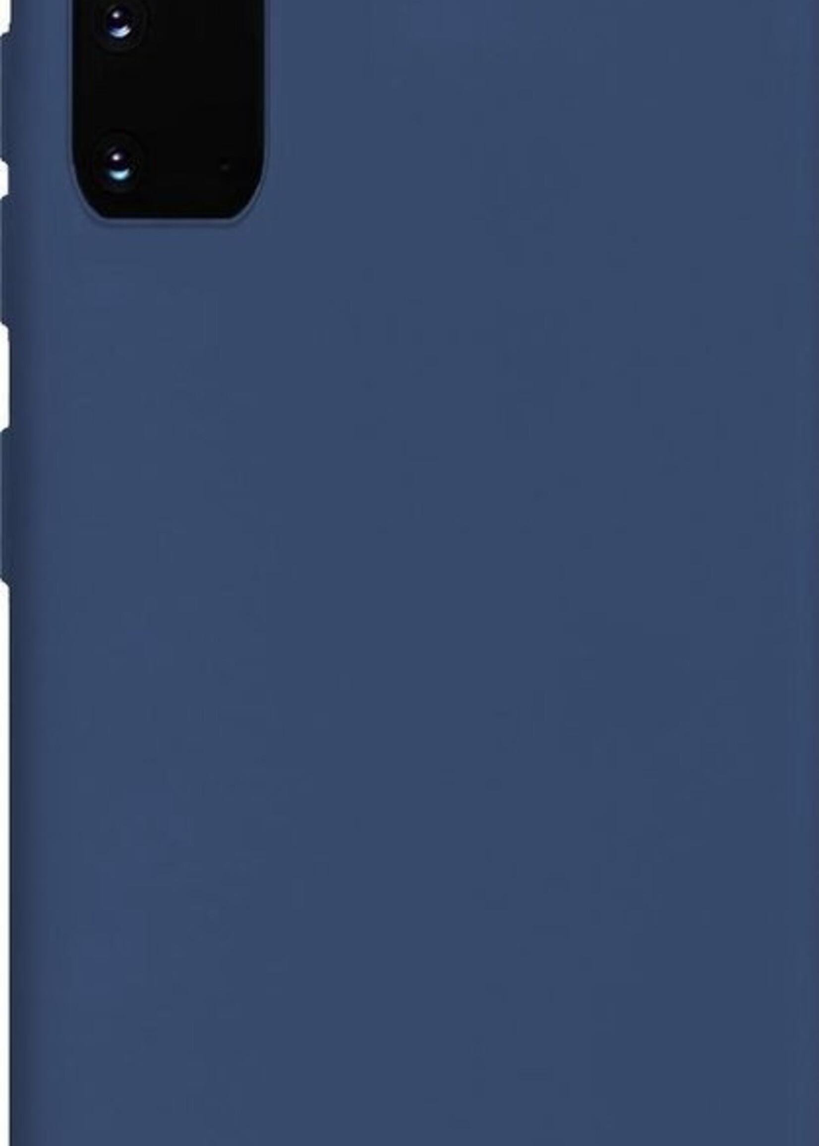 LUQ Hoesje Geschikt voor Samsung S20 Hoesje Siliconen Case - Hoes Geschikt voor Samsung Galaxy S20 Hoes Siliconen - Donkerblauw
