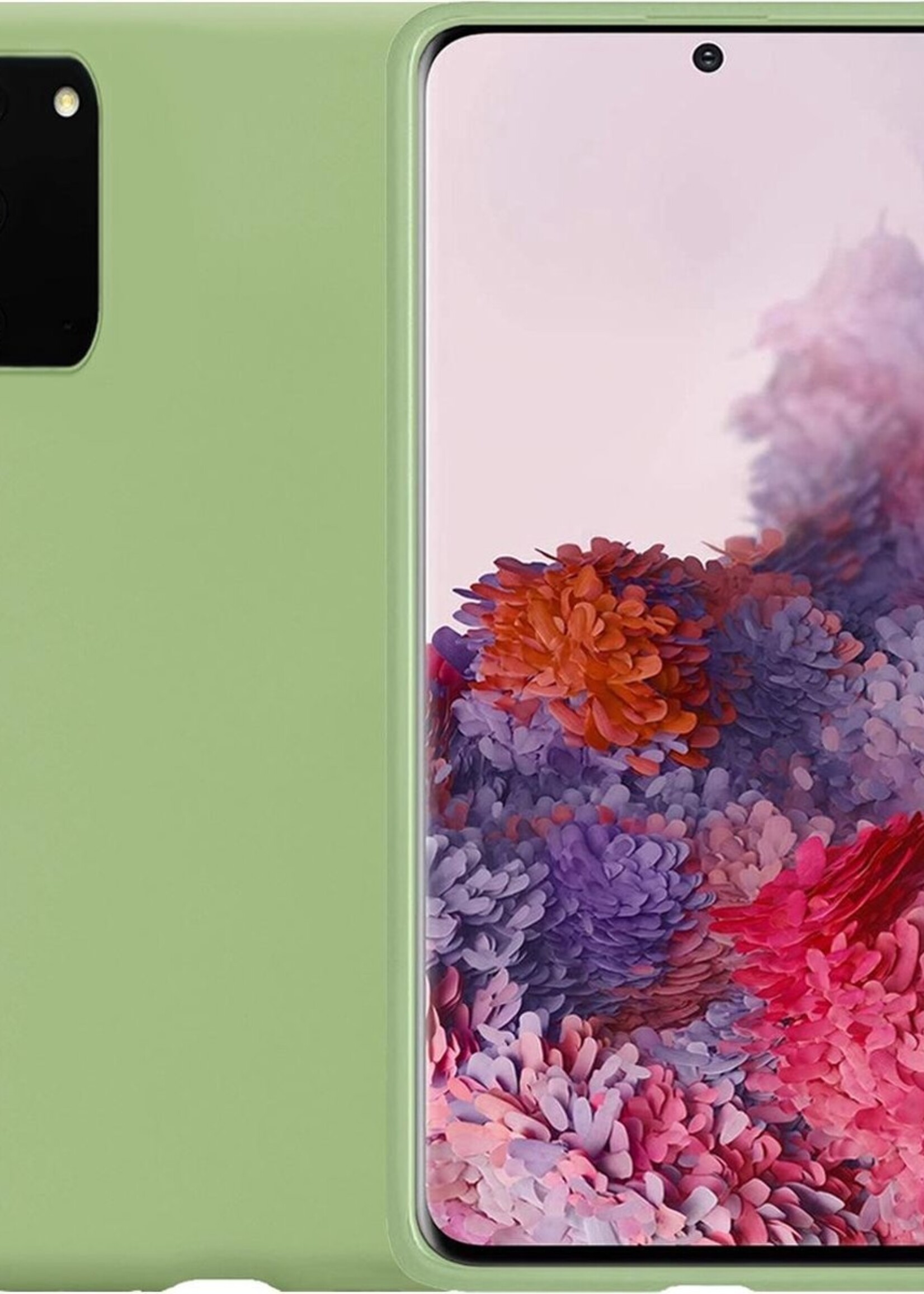 LUQ Hoesje Geschikt voor Samsung S20 Hoesje Siliconen Case - Hoes Geschikt voor Samsung Galaxy S20 Hoes Siliconen - Groen