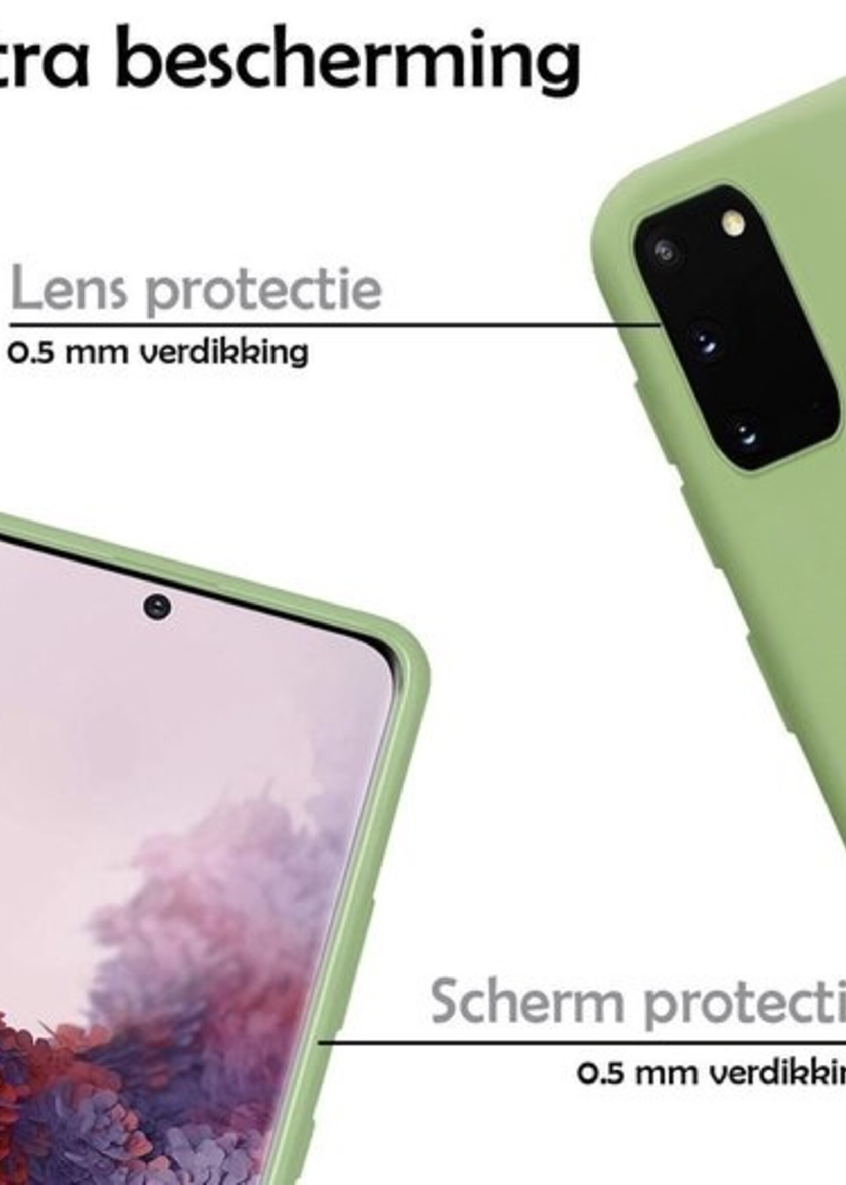 LUQ Hoesje Geschikt voor Samsung S20 Hoesje Siliconen Case - Hoes Geschikt voor Samsung Galaxy S20 Hoes Siliconen - Groen
