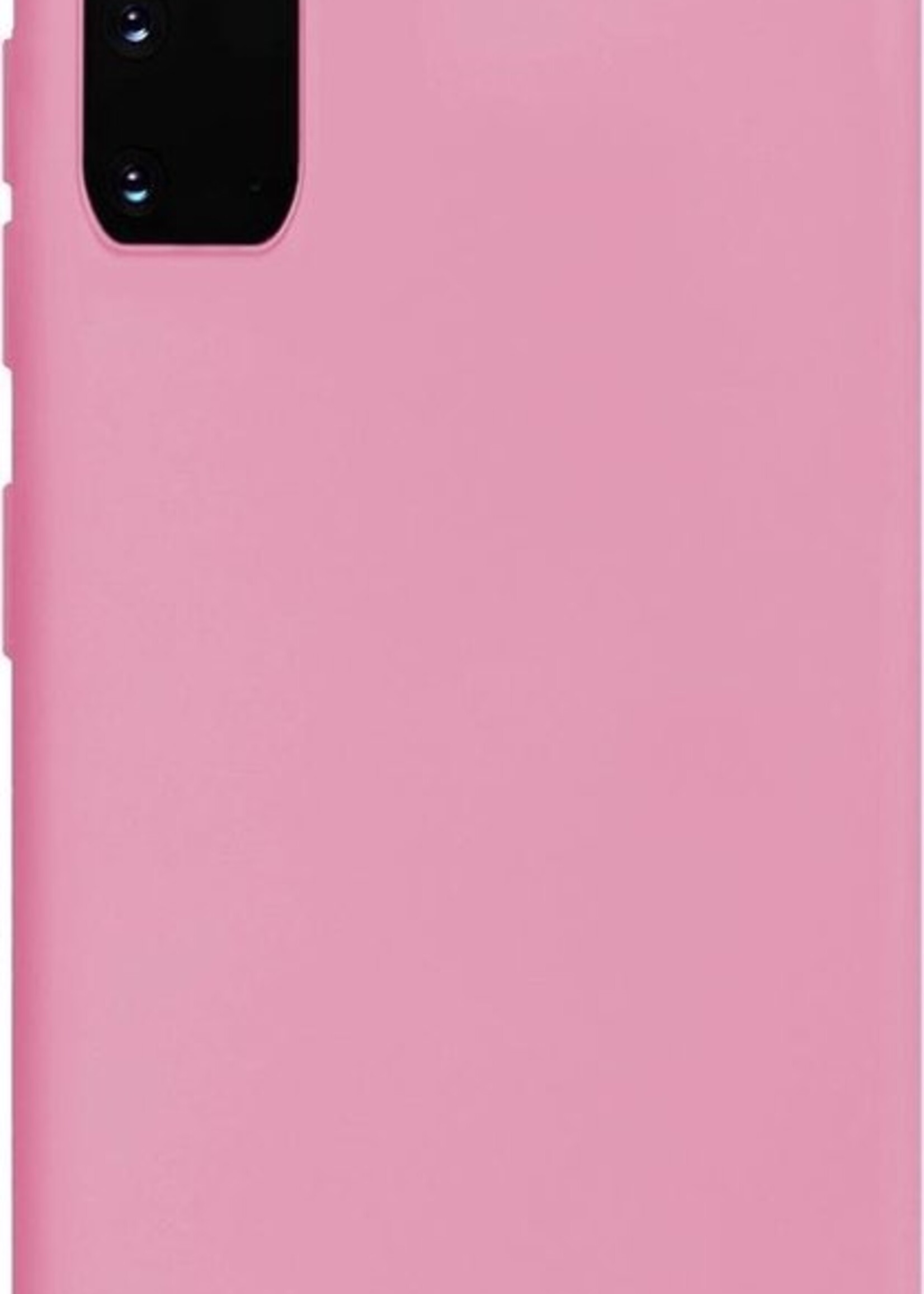 LUQ Hoesje Geschikt voor Samsung S20 Hoesje Siliconen Case - Hoes Geschikt voor Samsung Galaxy S20 Hoes Siliconen - Roze