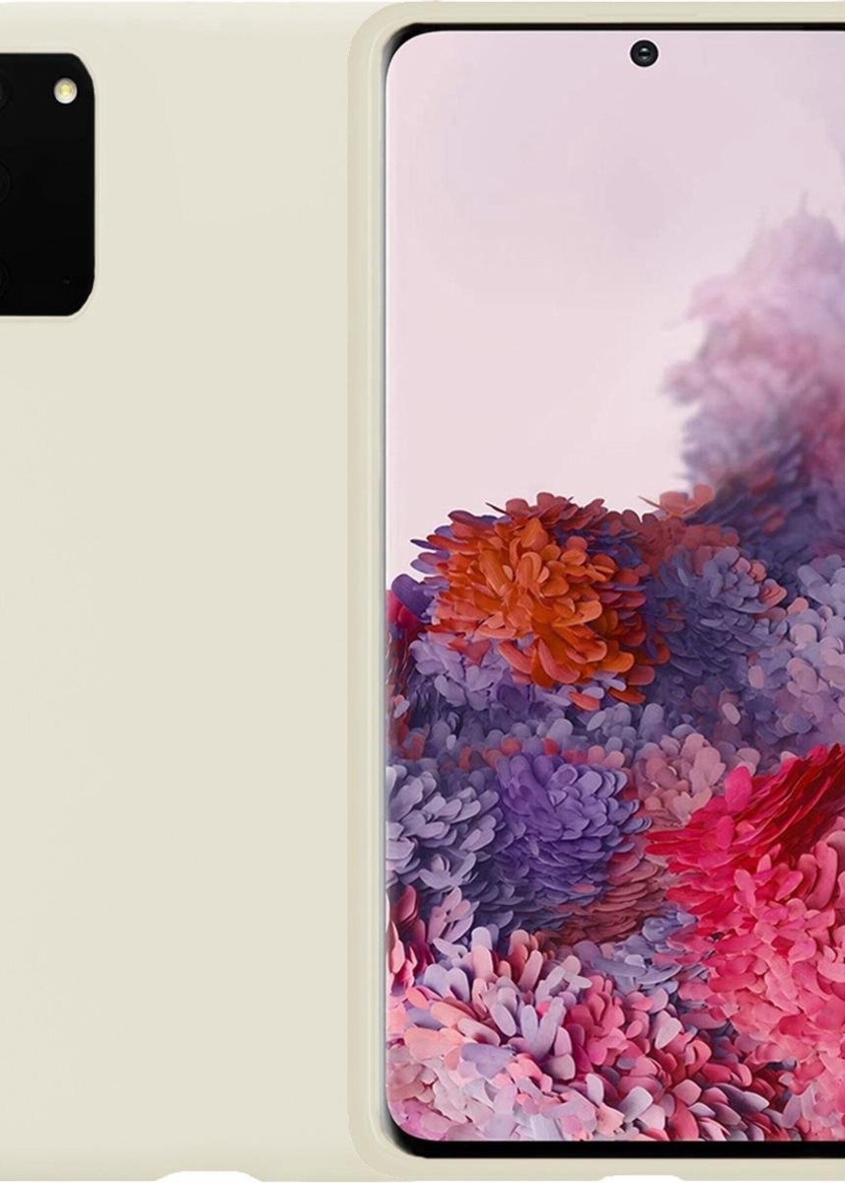 LUQ Hoesje Geschikt voor Samsung S20 Hoesje Siliconen Case - Hoes Geschikt voor Samsung Galaxy S20 Hoes Siliconen - Wit