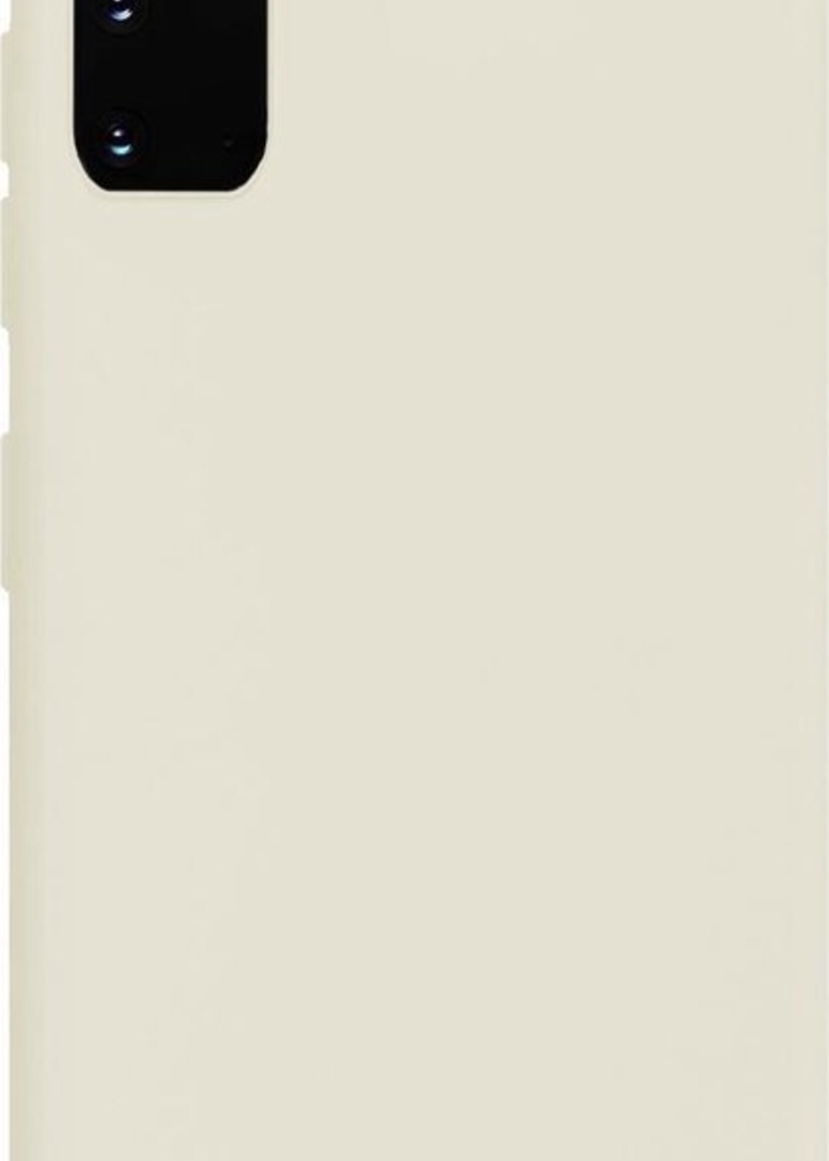 LUQ Hoesje Geschikt voor Samsung S20 Hoesje Siliconen Case - Hoes Geschikt voor Samsung Galaxy S20 Hoes Siliconen - Wit