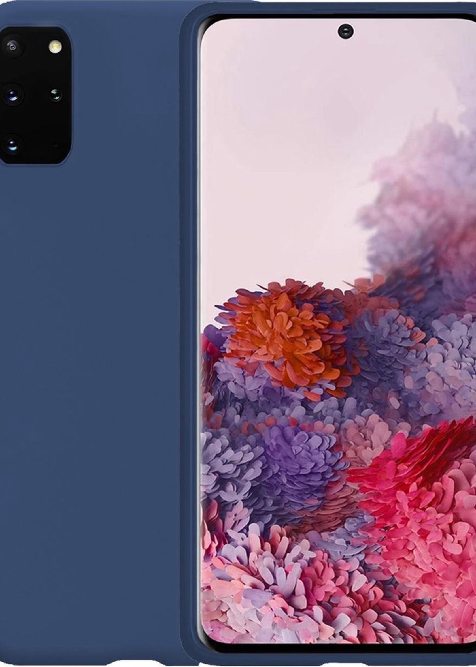LUQ Hoesje Geschikt voor Samsung S20 Plus Hoesje Siliconen Case - Hoes Geschikt voor Samsung Galaxy S20 Plus Hoes Siliconen - Donkerblauw