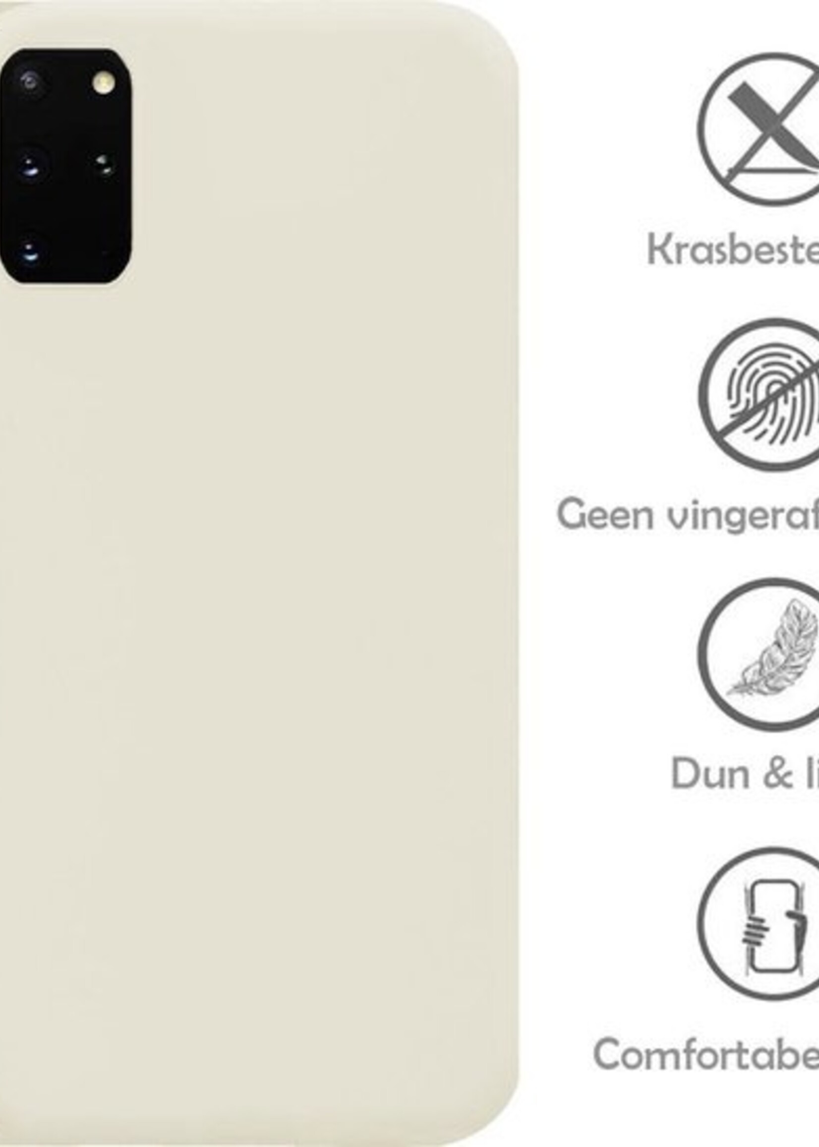 LUQ Hoesje Geschikt voor Samsung S20 Plus Hoesje Siliconen Case - Hoes Geschikt voor Samsung Galaxy S20 Plus Hoes Siliconen - Wit