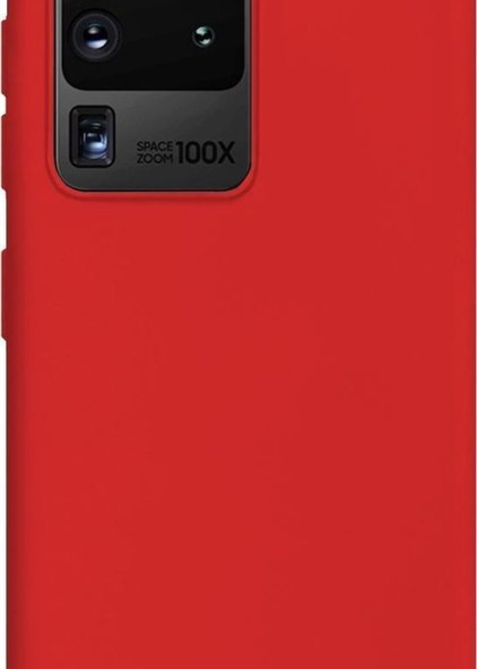 LUQ Hoesje Geschikt voor Samsung S20 Ultra Hoesje Siliconen Case - Hoes Geschikt voor Samsung Galaxy S20 Ultra Hoes Siliconen - Rood