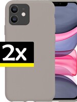 LUQ LUQ - iPhone 11 Hoesje Siliconen Case Grijs - 2 Stuks