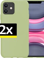 LUQ LUQ - iPhone 11 Hoesje Siliconen Case Groen - 2 stuks
