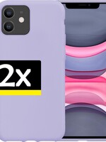 LUQ LUQ - iPhone 11 Hoesje Siliconen Case Lila - 2 stuks