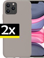 LUQ LUQ iPhone 11 Pro Siliconen Hoesje Grijs - 2 Stuks