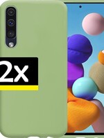 LUQ LUQ Samsung Galaxy A50 Hoesje Siliconen Hoes Back Cover Case Groen - 2 Stuks