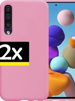 LUQ LUQ Samsung Galaxy A50 Hoesje Siliconen Hoes Back Cover Roze - 2 Stuks