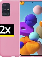 LUQ LUQ Samsung Galaxy A51 hoesje siliconen Roze - 2 Stuks