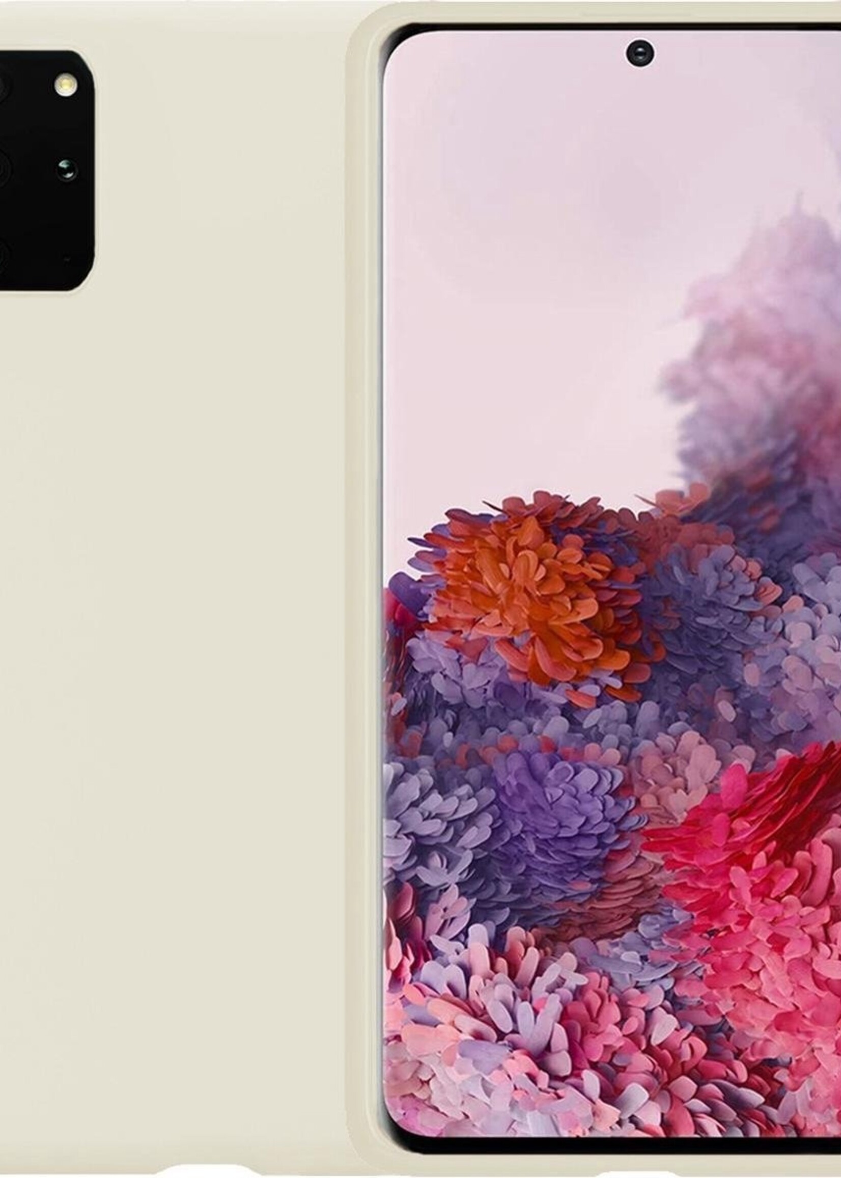 LUQ Hoesje Geschikt voor Samsung S20 Plus Hoesje Siliconen Case - Hoes Geschikt voor Samsung Galaxy S20 Plus Hoes Siliconen - Wit