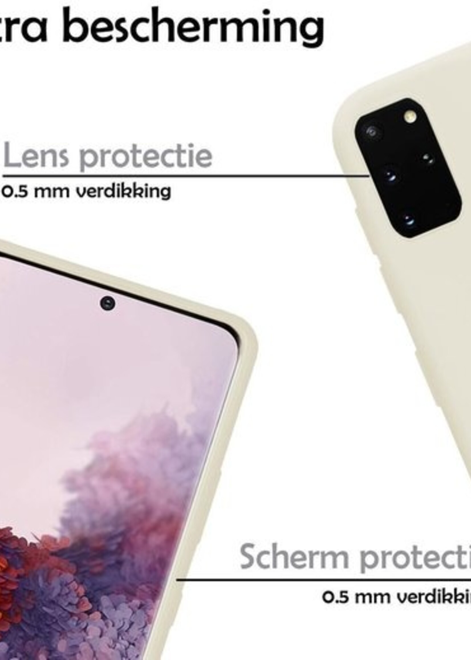 LUQ Hoesje Geschikt voor Samsung S20 Plus Hoesje Siliconen Case - Hoes Geschikt voor Samsung Galaxy S20 Plus Hoes Siliconen - Wit