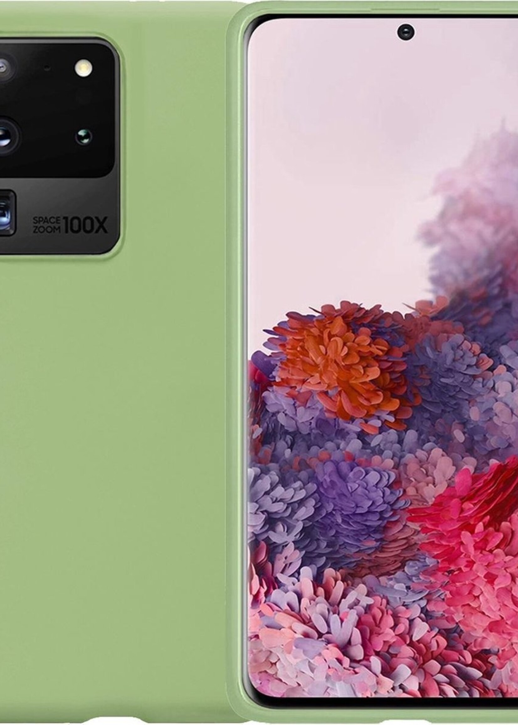 LUQ Hoesje Geschikt voor Samsung S20 Ultra Hoesje Siliconen Case - Hoes Geschikt voor Samsung Galaxy S20 Ultra Hoes Siliconen - Groen