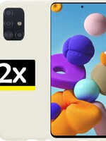 LUQ LUQ Samsung Galaxy A71 hoesje siliconen Wit - 2 Stuks