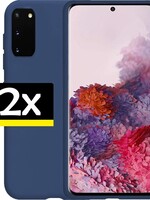 LUQ LUQ Samsung Galaxy S20 hoesje Donker Blauw - 2 stuks