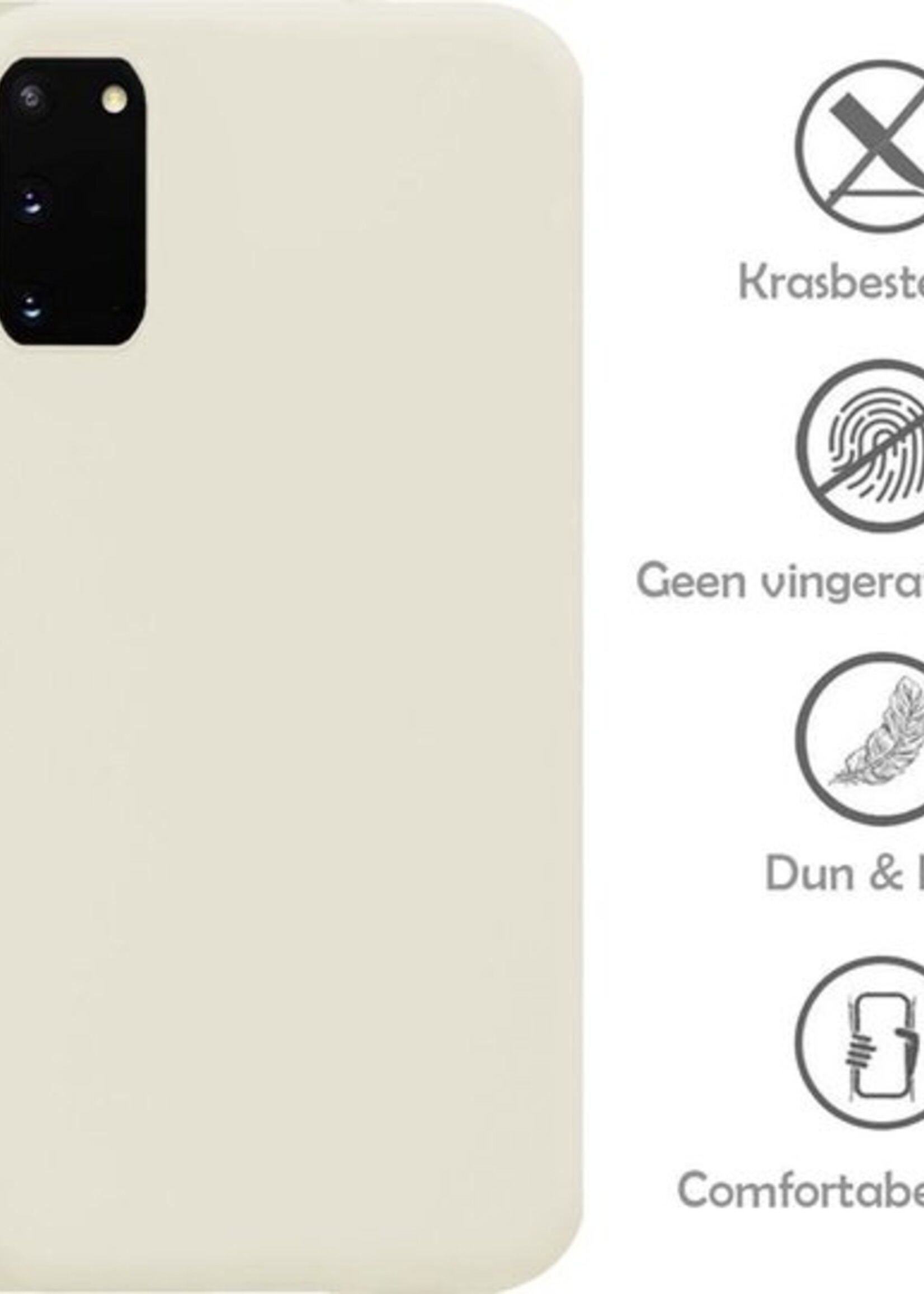 LUQ Hoesje Geschikt voor Samsung S20 Hoesje Siliconen Case - Hoes Geschikt voor Samsung Galaxy S20 Hoes Siliconen - Wit - 2 Stuks