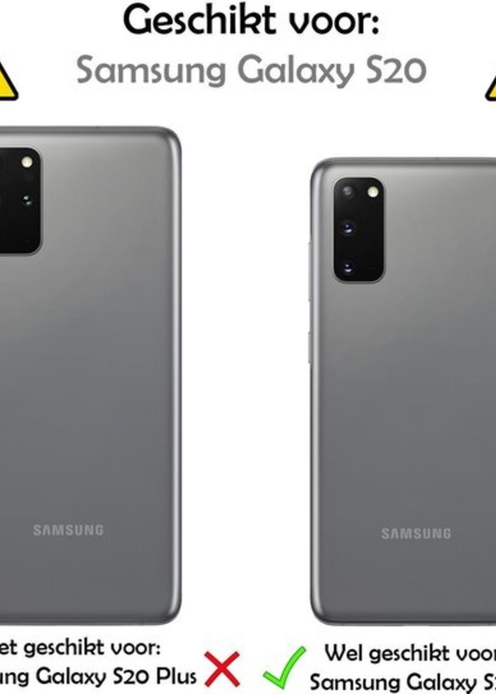 LUQ Hoesje Geschikt voor Samsung S20 Hoesje Siliconen Case - Hoes Geschikt voor Samsung Galaxy S20 Hoes Siliconen - Wit - 2 Stuks