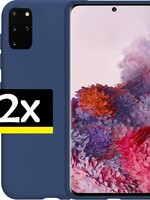 LUQ LUQ Samsung Galaxy S20 Plus hoesje Donker Blauw - 2 Stuks
