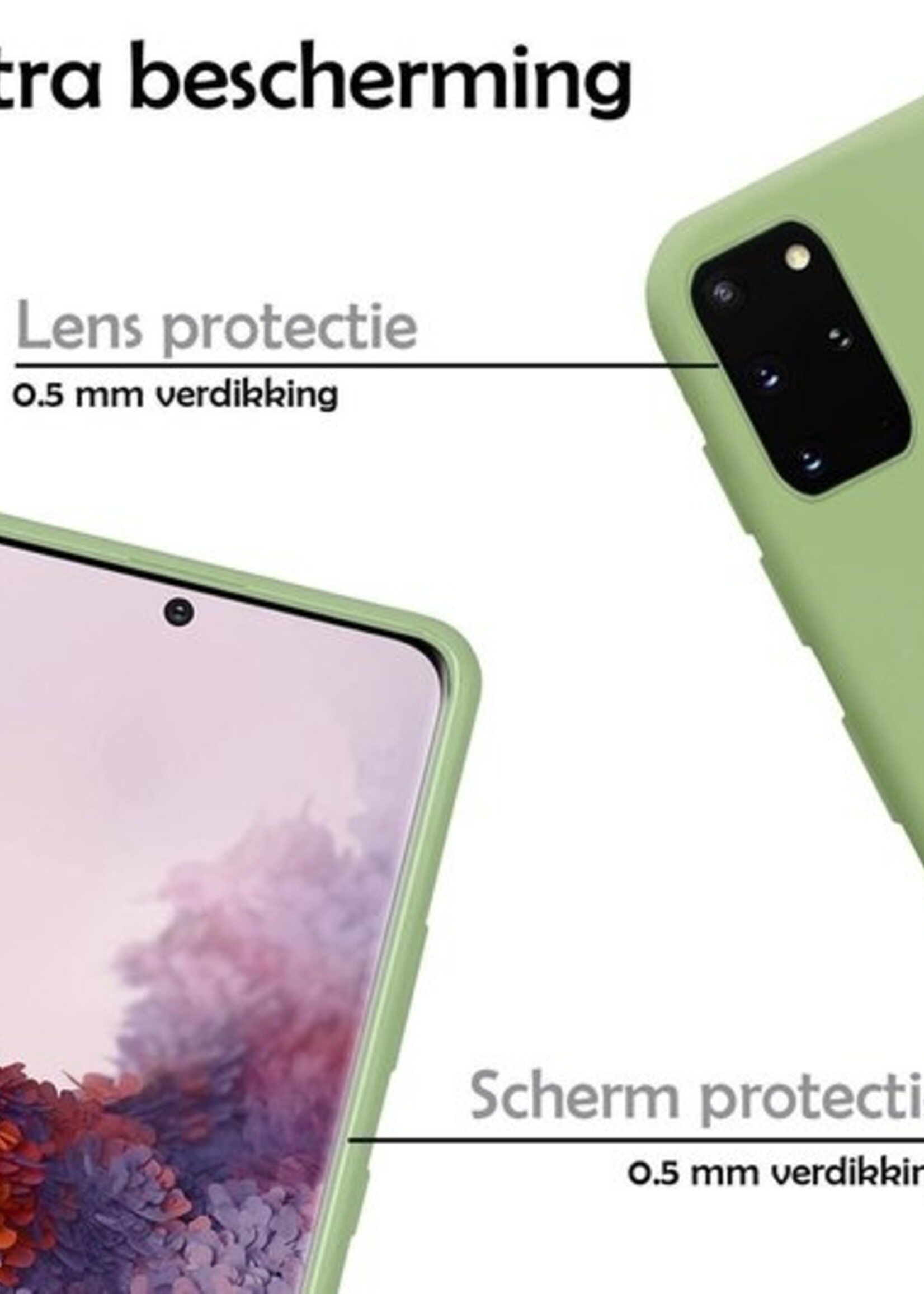 LUQ Hoesje Geschikt voor Samsung S20 Plus Hoesje Siliconen Case - Hoes Geschikt voor Samsung Galaxy S20 Plus Hoes Siliconen - Groen - 2 Stuks
