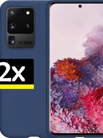 LUQ LUQ Samsung Galaxy S20 Ultra hoesje Donker Blauw - 2 Stuks