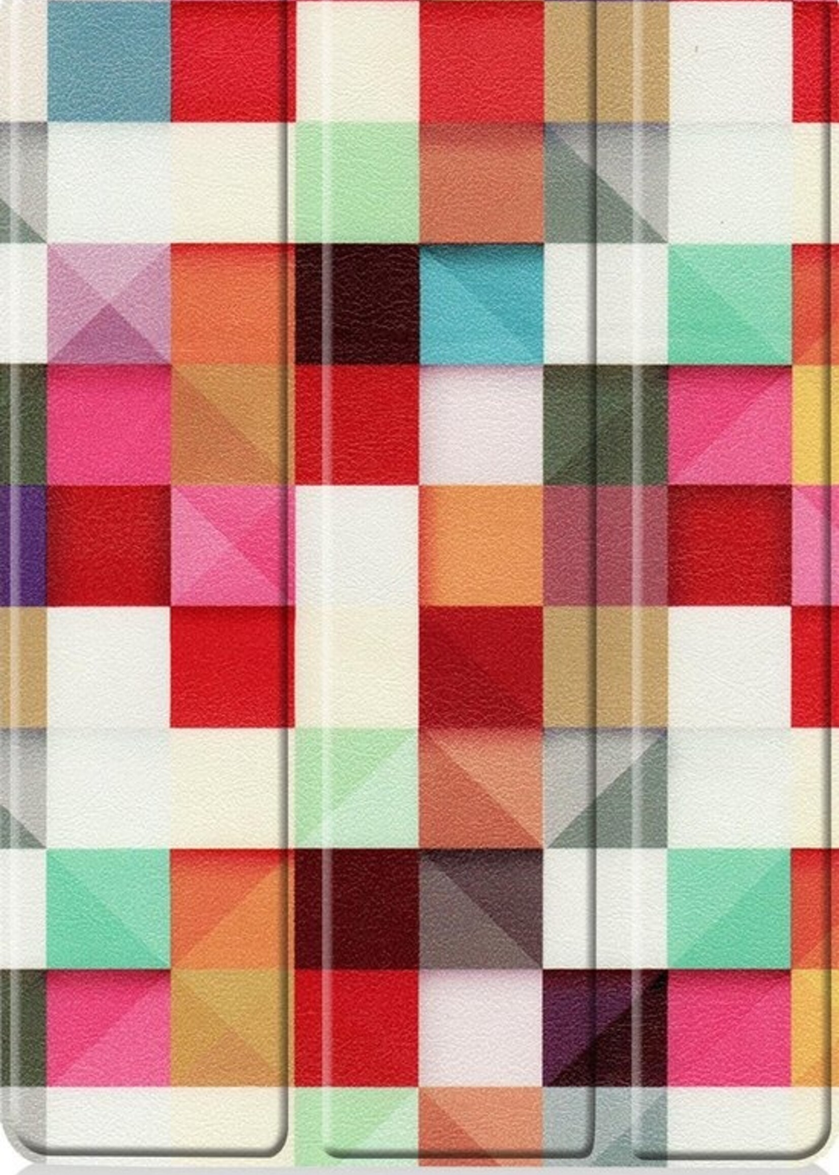 LUQ Hoes Geschikt voor iPad 10.2 2020 Hoes Luxe Hoesje Book Case - Hoesje Geschikt voor iPad 8 Hoes Cover - Blokken