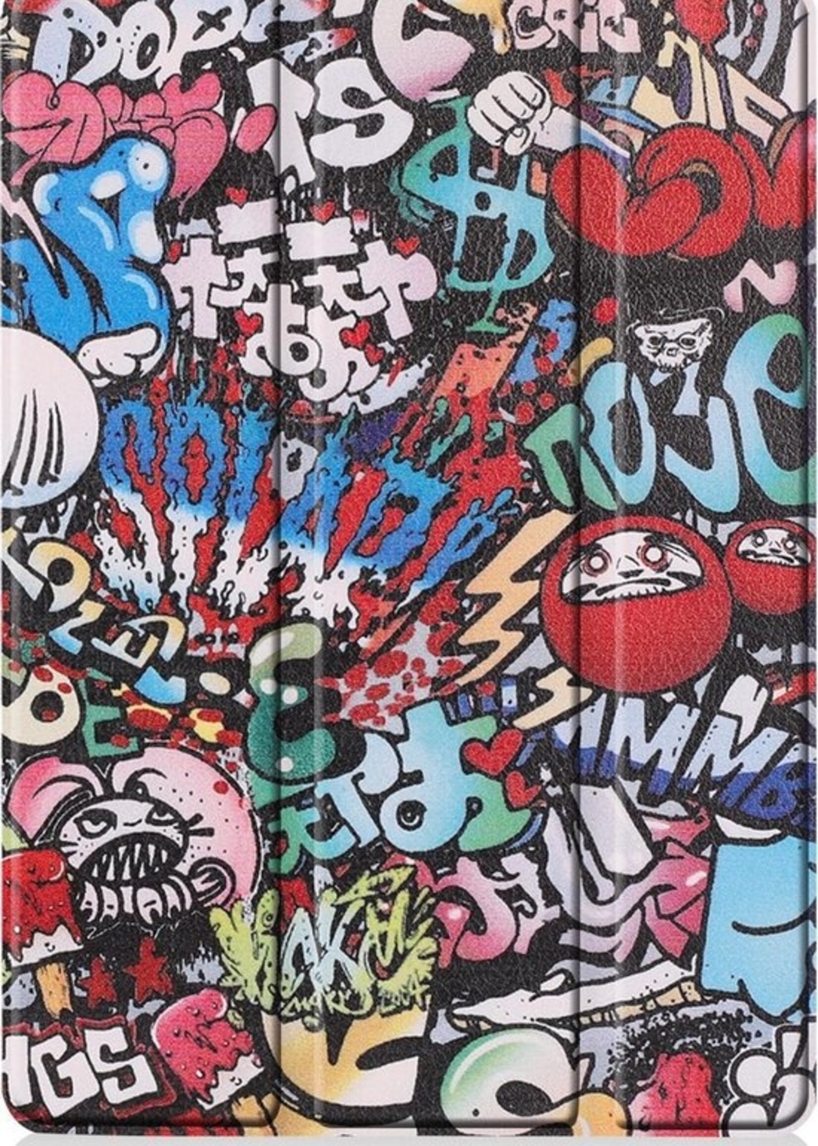 LUQ Hoes Geschikt voor iPad 10.2 2020 Hoes Luxe Hoesje Book Case - Hoesje Geschikt voor iPad 8 Hoes Cover - Graffity