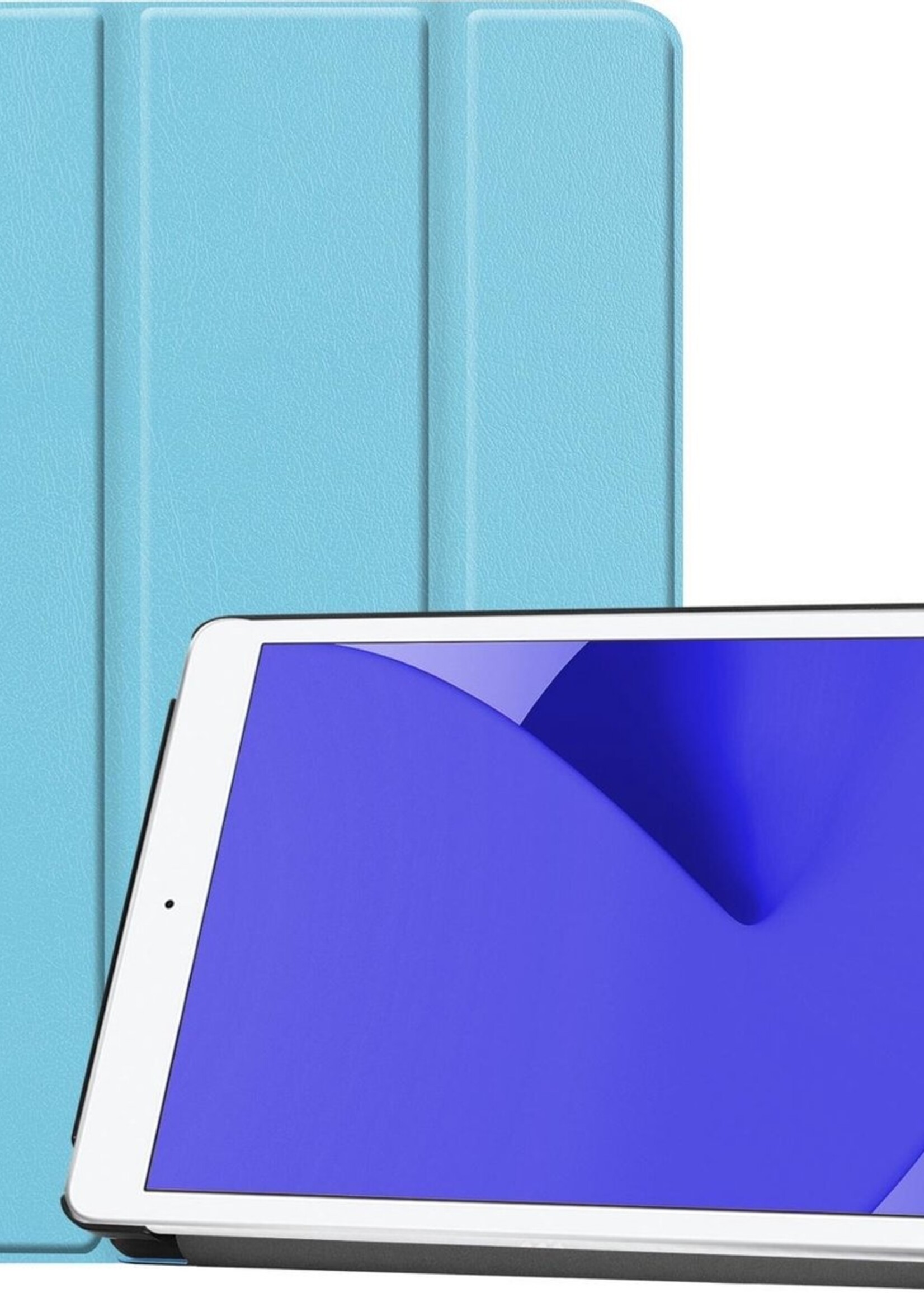LUQ Hoes Geschikt voor iPad 10.2 2020 Hoes Luxe Hoesje Book Case - Hoesje Geschikt voor iPad 8 Hoes Cover - Lichtblauw