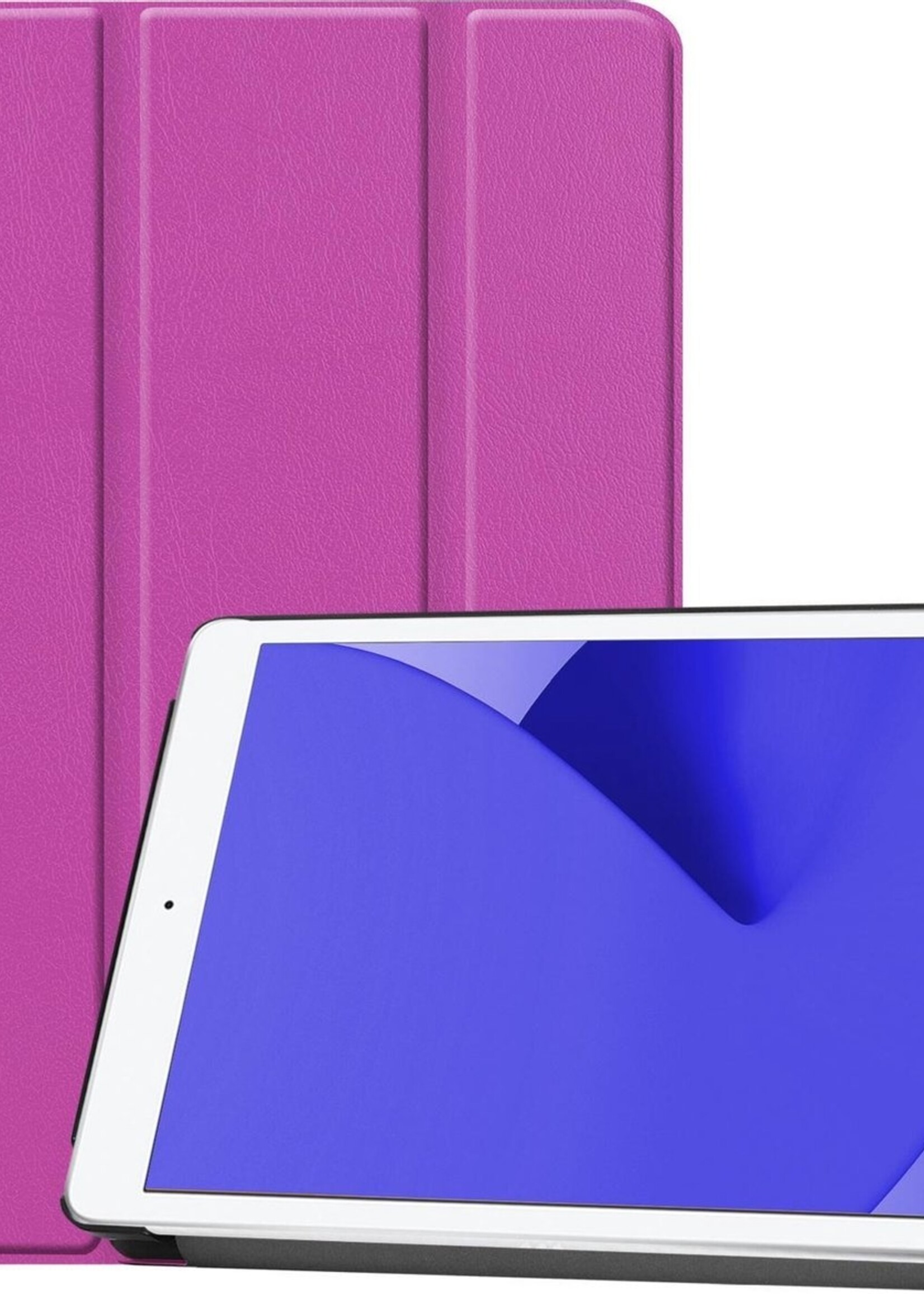 LUQ Hoes Geschikt voor iPad 10.2 2020 Hoes Luxe Hoesje Book Case - Hoesje Geschikt voor iPad 8 Hoes Cover - Paars