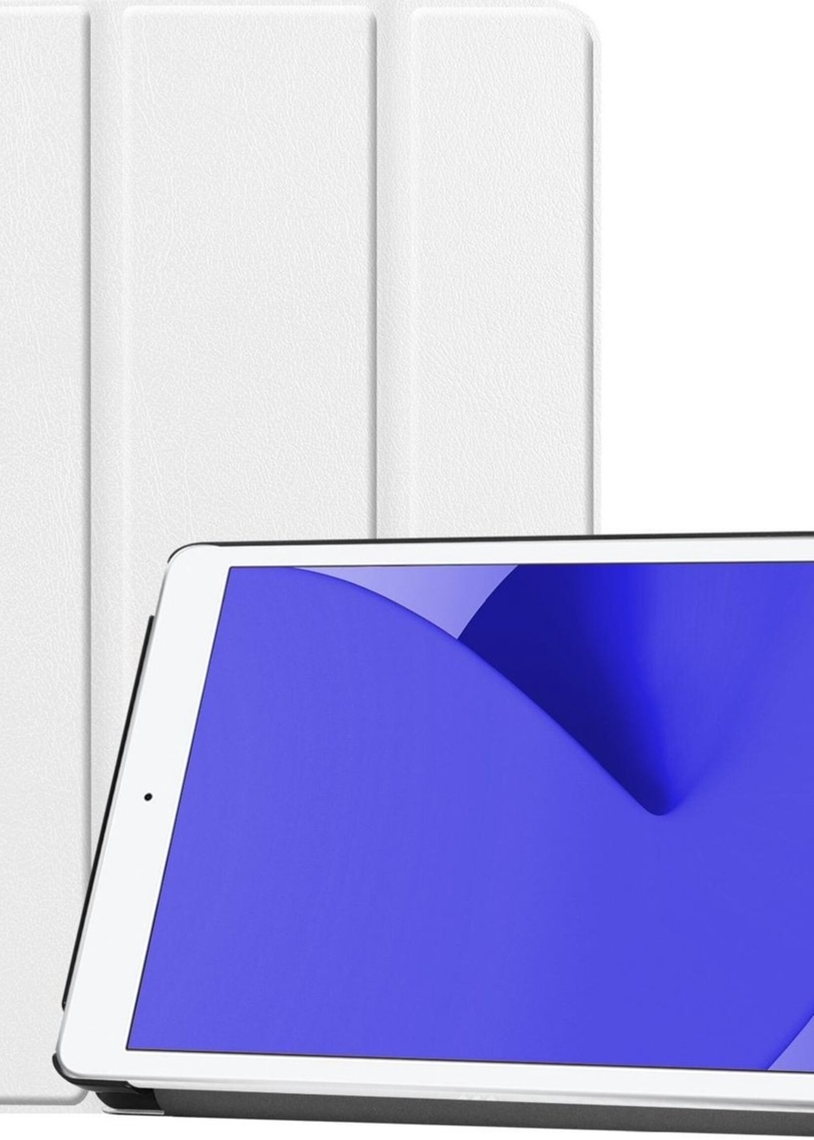 LUQ Hoes Geschikt voor iPad 10.2 2020 Hoes Luxe Hoesje Book Case - Hoesje Geschikt voor iPad 8 Hoes Cover - Wit