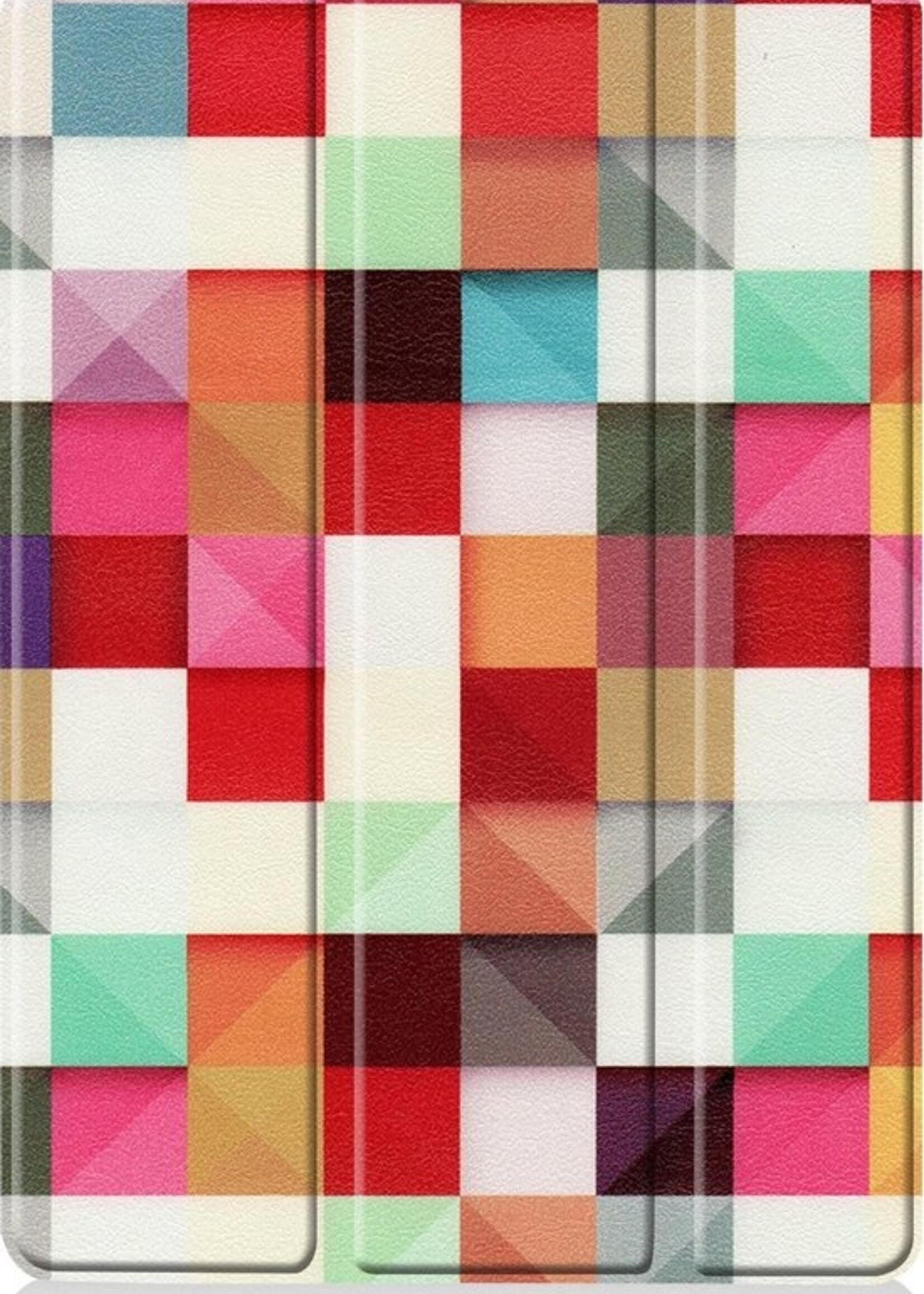 LUQ Hoes Geschikt voor iPad 10.2 2019/2020 Hoes Luxe Hoesje Book Case - Hoesje Geschikt voor iPad 7/8 Hoes Cover - Blokken