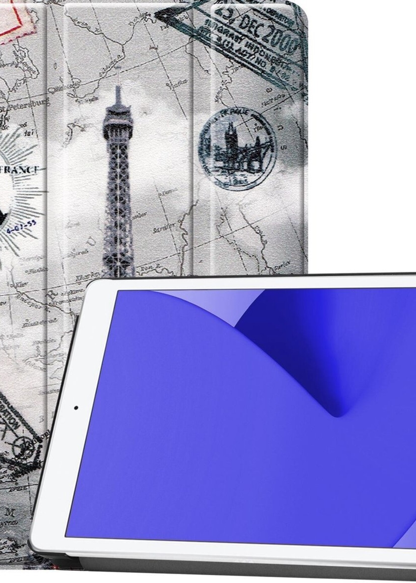 LUQ Hoes Geschikt voor iPad 10.2 2019/2020 Hoes Luxe Hoesje Book Case - Hoesje Geschikt voor iPad 7/8 Hoes Cover - Eiffeltoren