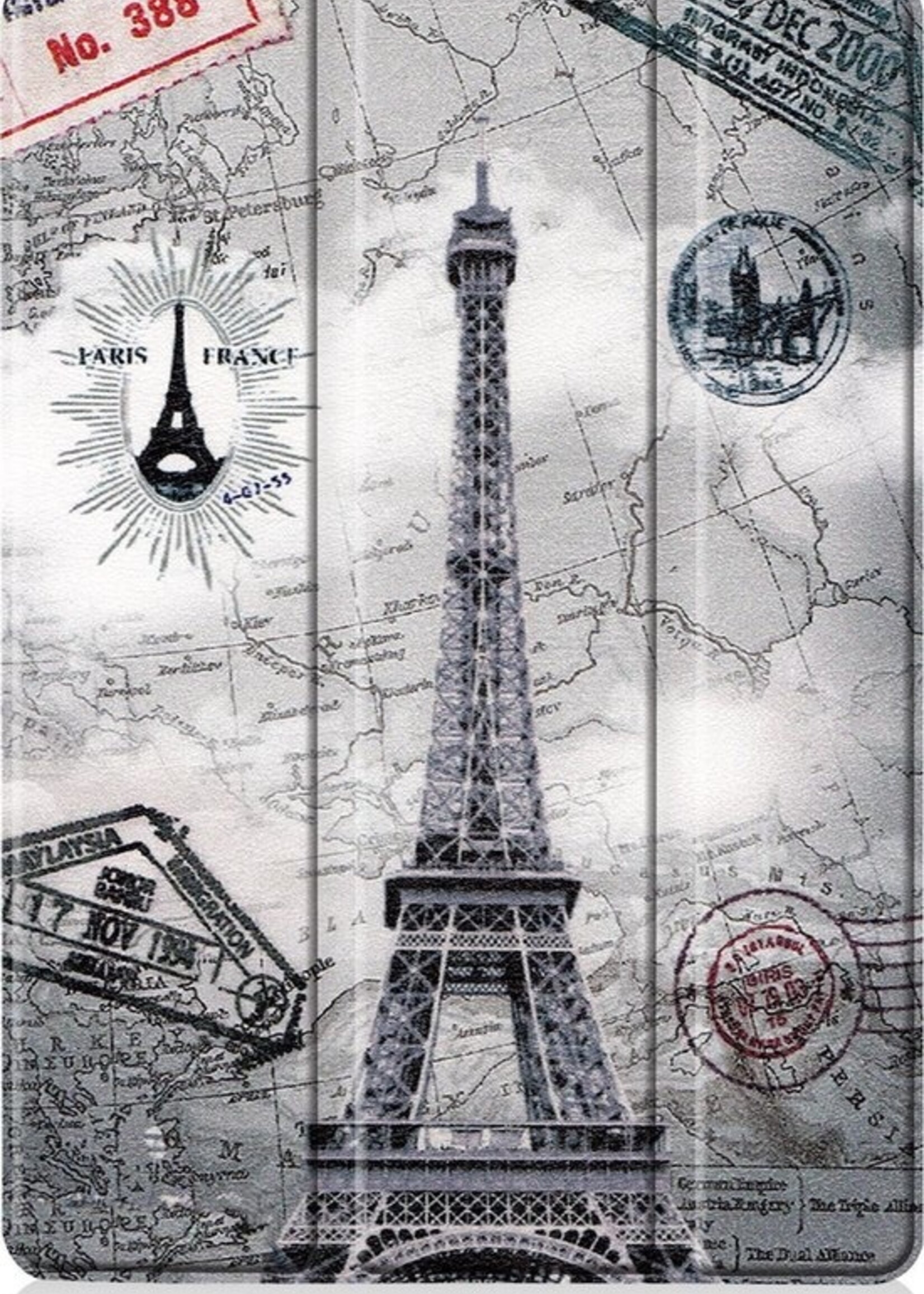 LUQ Hoes Geschikt voor iPad 10.2 2019/2020 Hoes Luxe Hoesje Book Case Met Screenprotector - Hoesje Geschikt voor iPad 7/8 Hoes Cover - Eiffeltoren