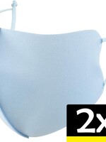 LUQ LUQ Verstelbaar Wasbaar mondmasker - Lichtblauw - 2 PACK