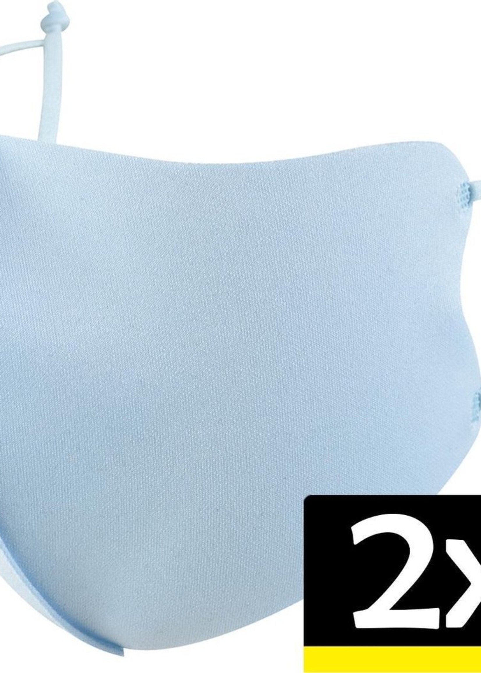 LUQ Mondkapje Wasbaar Verstelbaar - Mondmasker Wasbaar - Mondkapje Lichtblauw Wasbaar - Mondkapjes Wasbaar Verstelbaar Lichtblauw - 2 Stuks