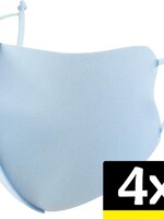 LUQ LUQ Verstelbaar Wasbaar mondmasker - Lichtblauw - 4 PACK