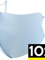 LUQ LUQ Verstelbaar Wasbaar mondmasker - Lichtblauw - 10 PACK