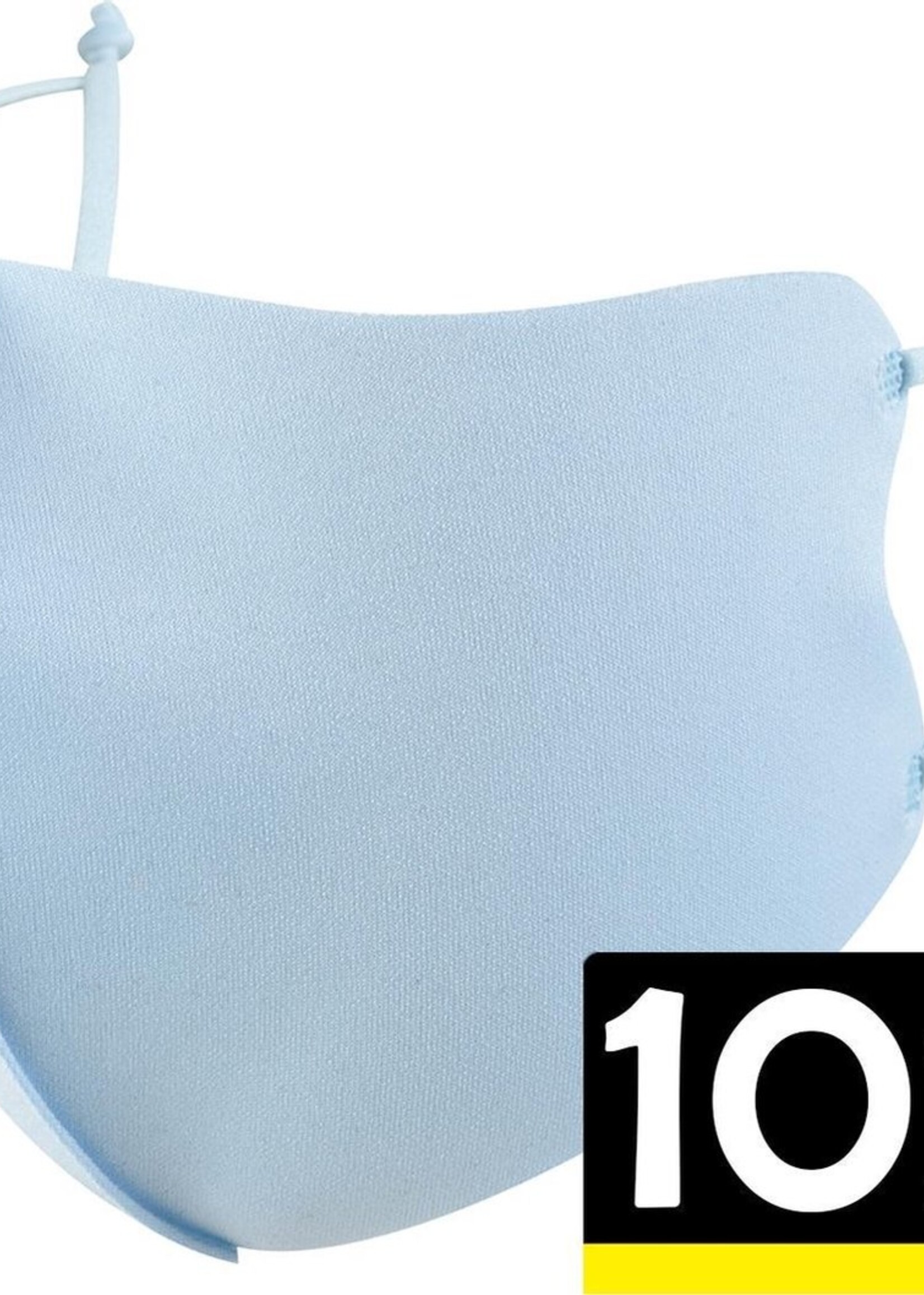 LUQ Mondkapje Wasbaar Verstelbaar - Mondmasker Wasbaar - Mondkapje Lichtblauw Wasbaar - Mondkapjes Wasbaar Verstelbaar Lichtblauw - 10 Stuks