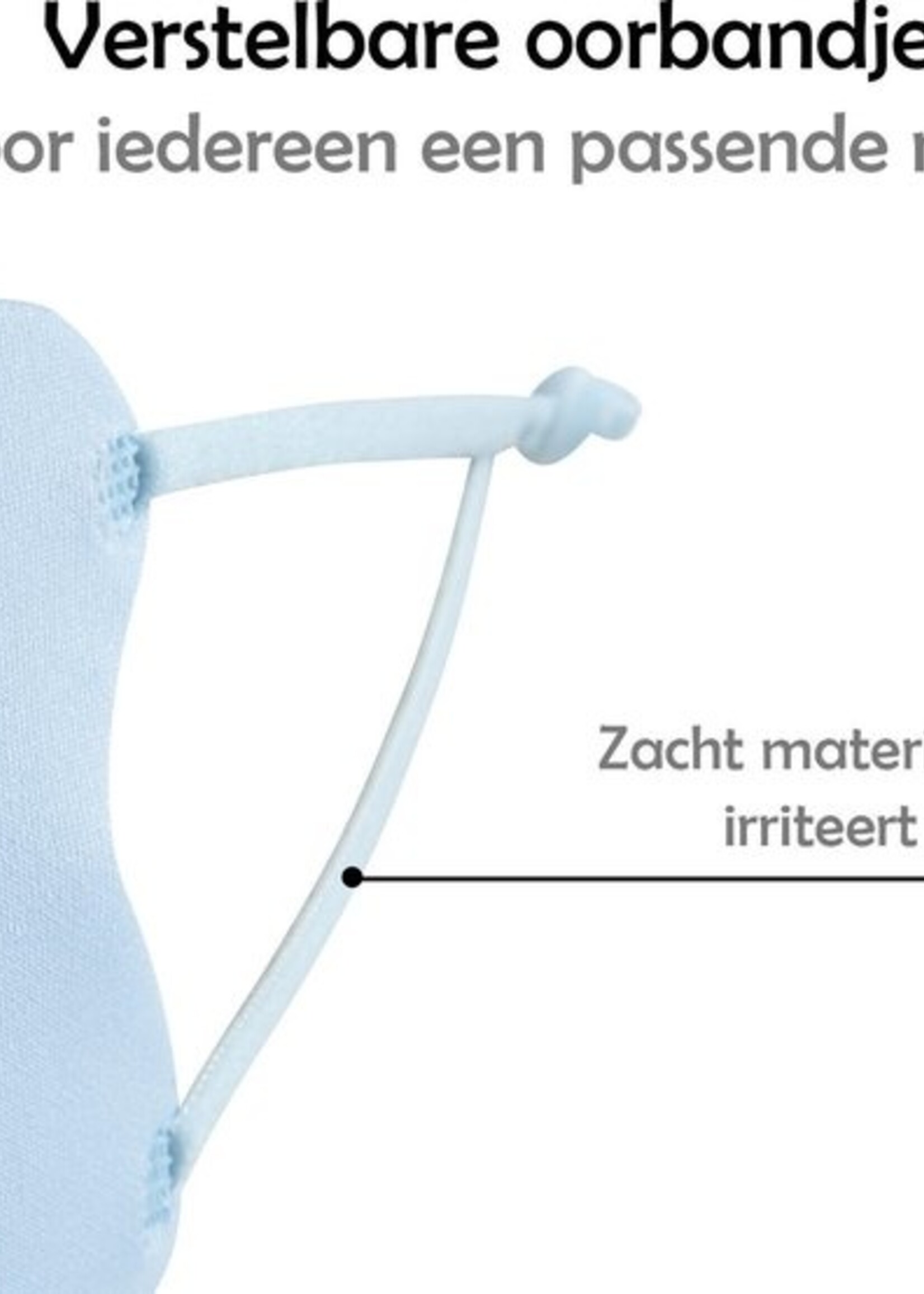 LUQ Mondkapje Wasbaar Verstelbaar - Mondmasker Wasbaar - Mondkapje Lichtblauw Wasbaar - Mondkapjes Wasbaar Verstelbaar Lichtblauw - 10 Stuks