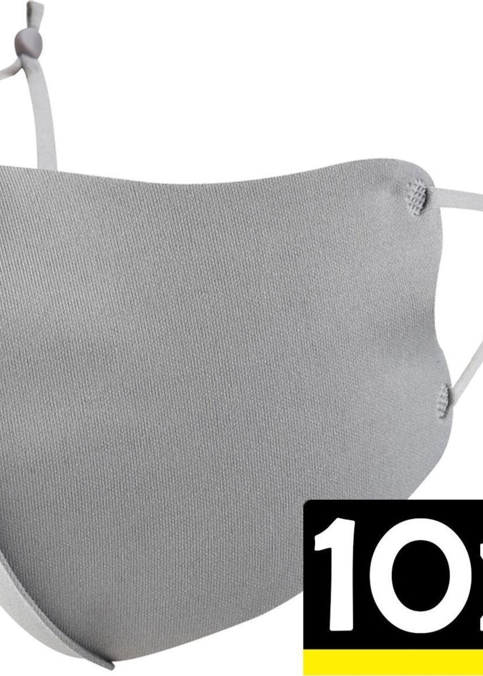 LUQ Mondkapje Wasbaar Grijs Mondkapjes Verstelbaar Mondmasker - 10 stuks