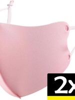 LUQ LUQ Verstelbaar Wasbaar mondmasker - Lichtroze - 2 PACK