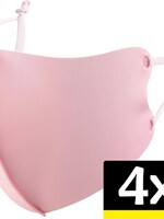 LUQ LUQ Verstelbaar Wasbaar mondmasker - Lichtroze - 4 PACK
