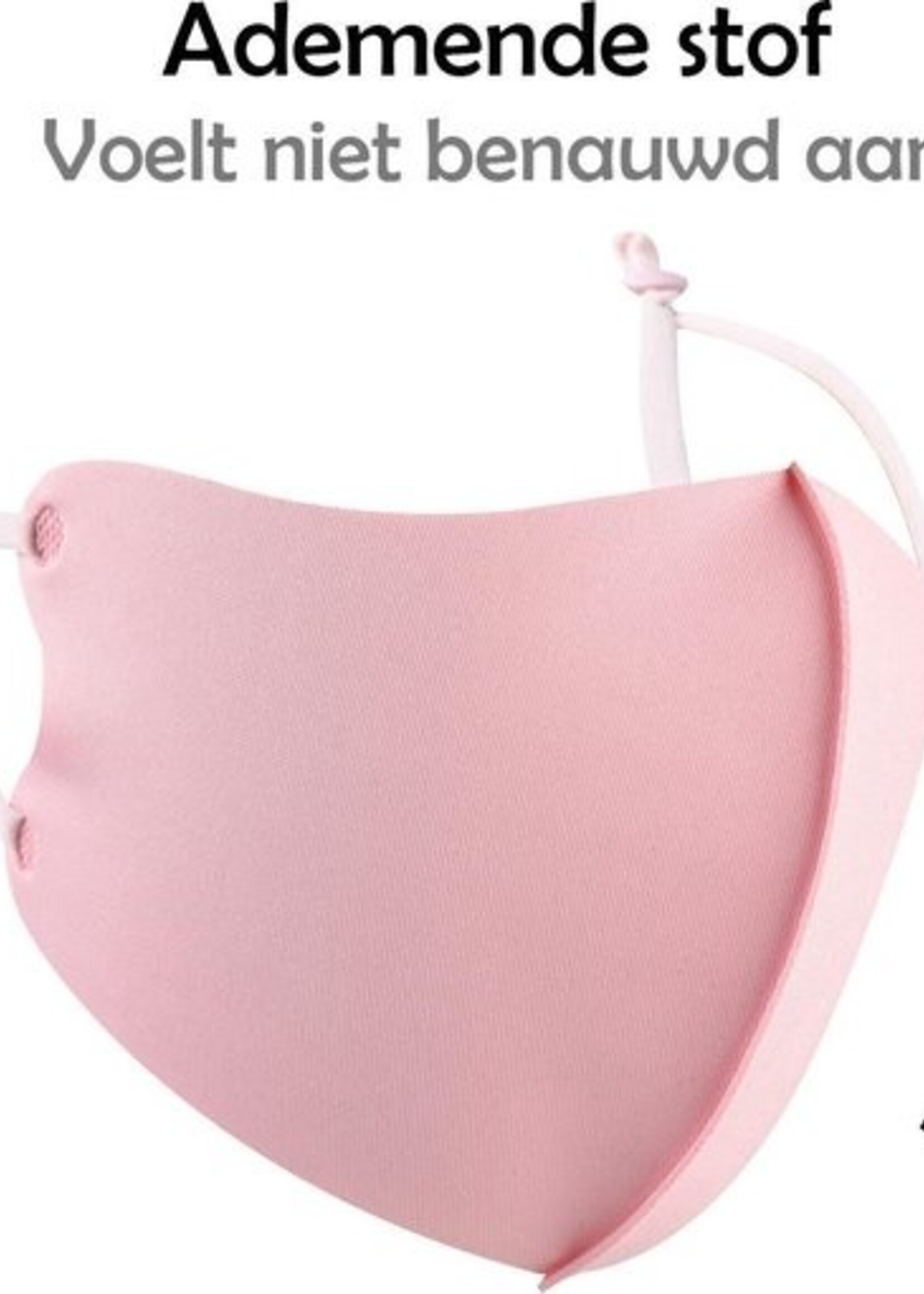 LUQ Mondkapje Wasbaar Roze Mondkapjes Verstelbaar Mondmasker - 4 stuks